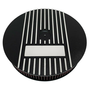 13" Round Finned Air Cleaner Kit - Custom - Black