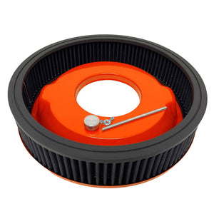 Chevy 502 Cubic Inches 14" Raised Billet Top Air Cleaner - Orange