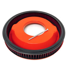 Load image into Gallery viewer, Big Block Chevy 454 - 14&quot; Round Air Cleaner Kit, Raised Billet Top - Orange