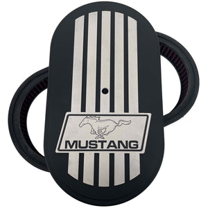 Ford Mustang - Billet Top 15" Oval Air Cleaner Kit - Black