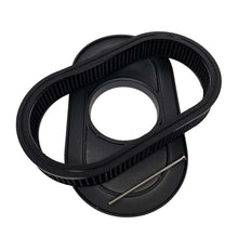 Load image into Gallery viewer, 15&quot; Oval Raised Billet Top Air Cleaner Kit - Custom - Black