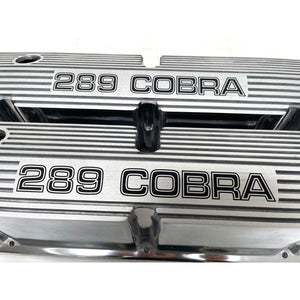 Ford Small Block Pentroof 289 COBRA Valve Covers - Polished