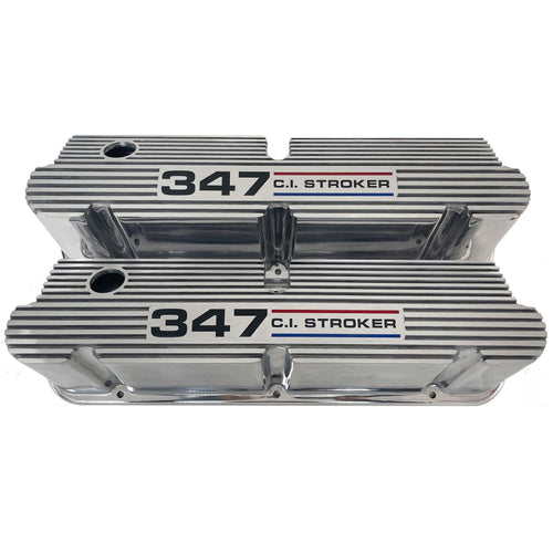 Ford Small Block Pentroof 347 C.I. Stroker Valve Covers - Tri-Color - Polished
