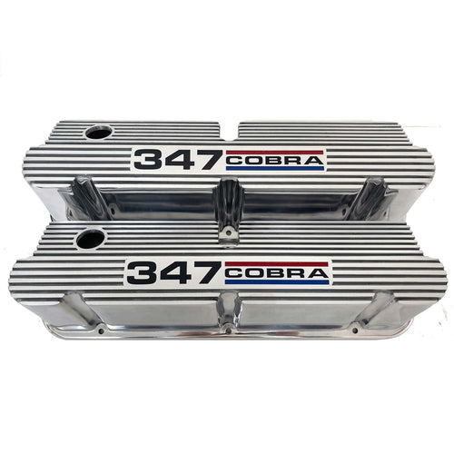 Ford Small Block Pentroof 347 Cobra Valve Covers - Tri-Color 1 - Polished