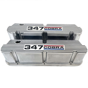 Ford Small Block Pentroof 347 Cobra Valve Covers - Tri-Color 1 - Polished