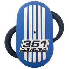 Load image into Gallery viewer, 351 Cleveland Custom Raised Billet Top 15&quot; Oval Air Cleaner Lid Kit - Blue