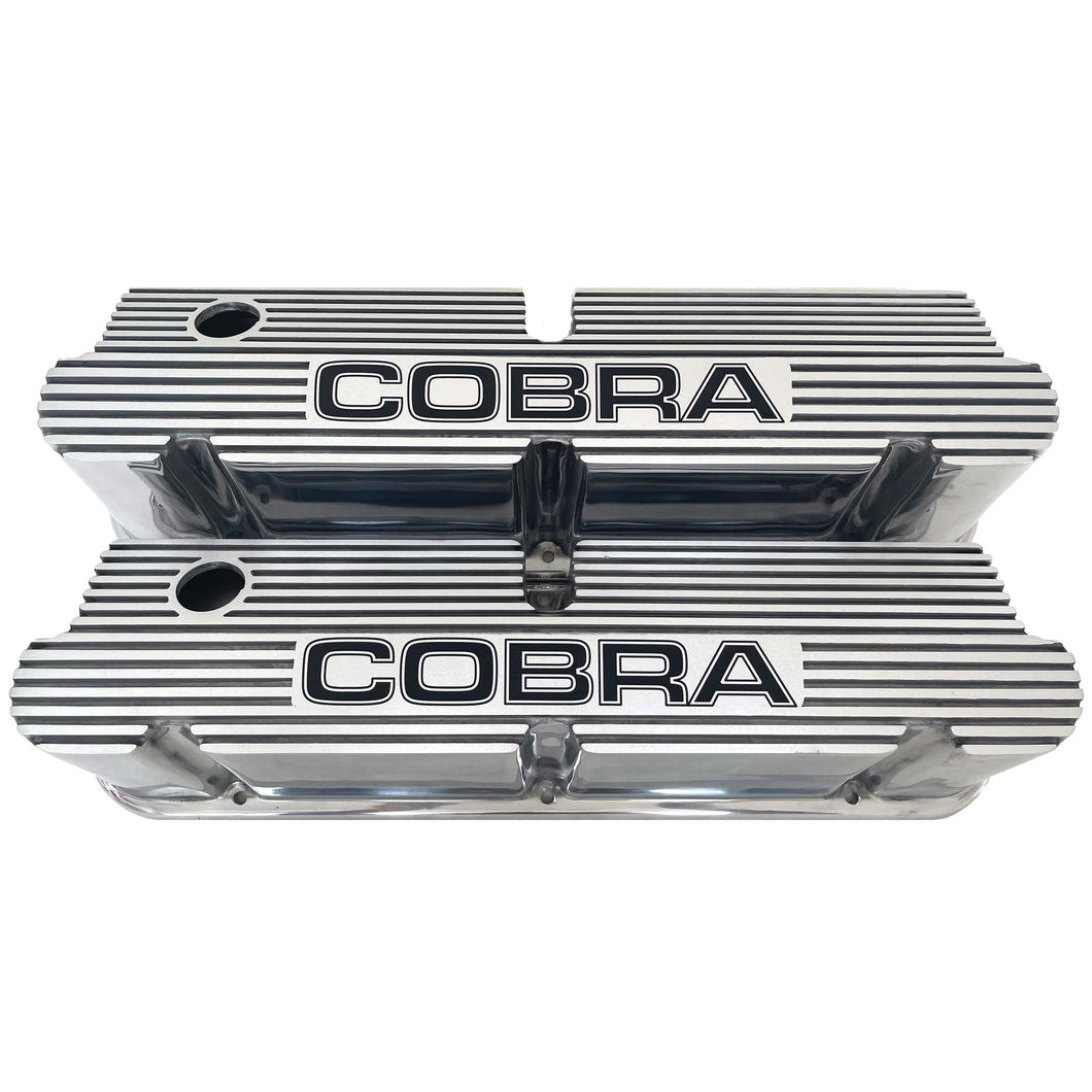 Ford Small Block Pentroof COBRA Valve Covers - Polished