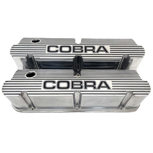 Ford Small Block Pentroof COBRA Valve Covers - Polished
