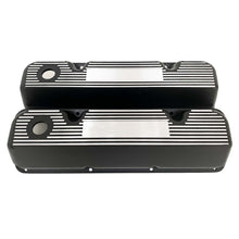 Load image into Gallery viewer, Ford 351 Cleveland - Finned Long Plate Valve Covers - Custom - Black