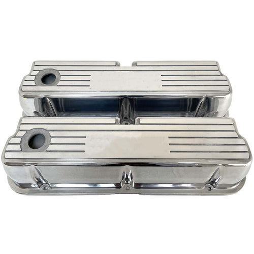 Ford Small Block 289 351W Tall Valve Covers - Wide Fin - Custom - Polished