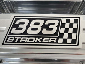 383 Stroker Small Block Chevy Tall Valve Covers, Billet Top Style 2 - Polished