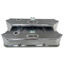 Load image into Gallery viewer, Ford FE 390 FE Logo Valve Covers Tall Finned - Polished