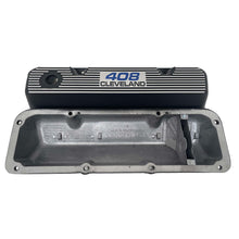 Load image into Gallery viewer, Ford 408 Cleveland Valve Covers Blue Logo - Black