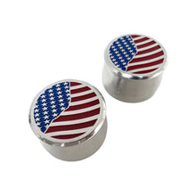 Load image into Gallery viewer, American Flag 2 Billet Aluminum Valve Cover Breathers - Polished