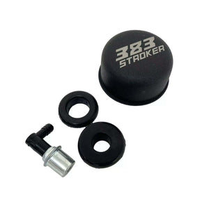383 Stroker Valve Cover Breather and Small PCV Valve - Black