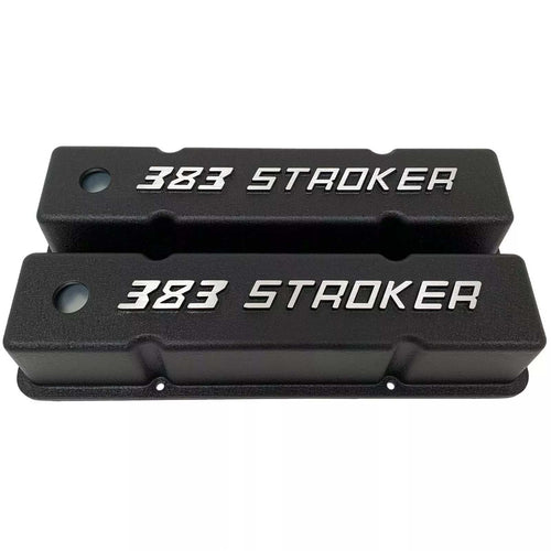 383 STROKER Raised Letter Tall Valve Covers - Black