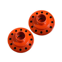 Load image into Gallery viewer, Orange Die-Cast Aluminum Valve Cover Breathers - Sanded Tops - Custom