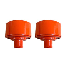 Load image into Gallery viewer, Orange Die-Cast Aluminum Valve Cover Breathers - Sanded Tops - Custom