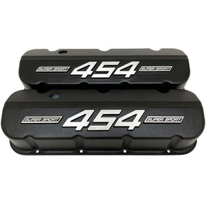 Big Block Chevy 454 Super Sport - RAISED LOGO - Tall Valve Covers - Black