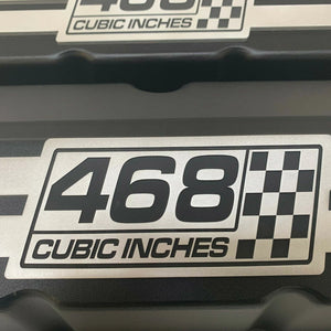 Big Block Chevy 468 Cubic Inches Tall Valve Covers - Billet Top - Black