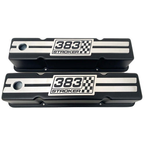 383 STROKER Raised Billet Top Valve Covers - Black