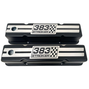 383 STROKER Raised Billet Top Valve Covers - Black