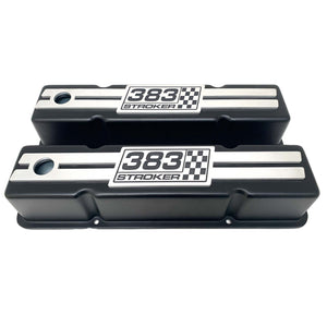 383 STROKER Raised Billet Top Valve Covers - Black