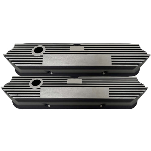 Ford FE Tall Valve Covers - Long Plate - Black