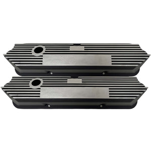 Ford FE Tall Valve Covers - Long Plate - Black
