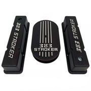 383 STROKER Raised Logo Tall Valve Covers & Air Cleaner Kit - Black