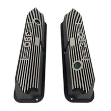 Load image into Gallery viewer, Ford FE Tall Powered By 390 Valve Covers - Long Plate - Black