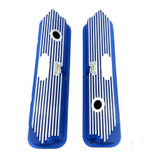 Load image into Gallery viewer, Ford FE Tall Valve Covers - Oval Plate - Custom Logo - Blue