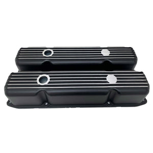 Mopar 383, 400, 440 Finned Valve Covers - Die-Cast Aluminum - Black
