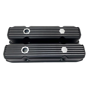 Mopar 383, 400, 440 Finned Valve Covers - Die-Cast Aluminum - Black