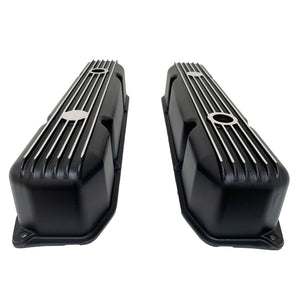Mopar 383, 400, 440 Finned Valve Covers - Die-Cast Aluminum - Black