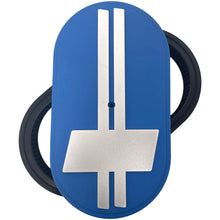 Load image into Gallery viewer, 15&quot; Oval Raised 2 Fin Billet Top Air Cleaner Kit - Custom - Blue
