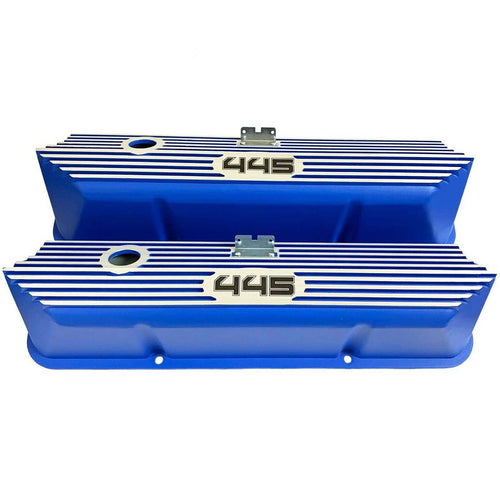 Ford FE Tall 445 Number Logo Valve Covers - Blue