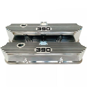Ford FE Tall 390 Number Logo Valve Covers - Polished
