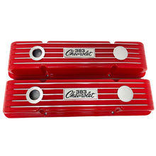 Load image into Gallery viewer, Chevy Small Block 350 Chevrolet Classic Finned Valve Covers - Red