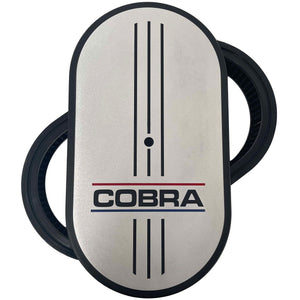 Ford Cobra 15" Oval Air Cleaner Kit - 3 Color Logo - Silver
