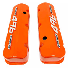Load image into Gallery viewer, Big Block Chevy 496 Stroker - RAISED LOGO - Tall Valve Covers - Orange