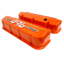 Load image into Gallery viewer, Big Block Chevy 496 Stroker - RAISED LOGO - Tall Valve Covers - Orange