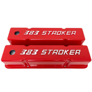 383 STROKER Raised Logo Tall Valve Covers & Air Cleaner Kit - Red