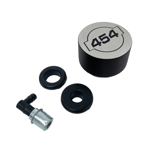 Chevy 454 Diecast Aluminum Valve Cover Breather & Small PCV Valve - Black