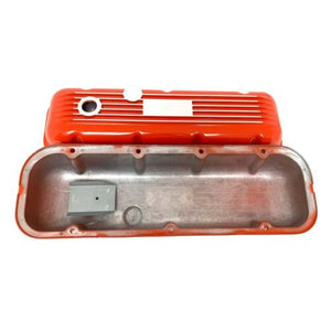 Big Block Chevy 454 Valve Covers, Classic Finned, Style 2 - Orange