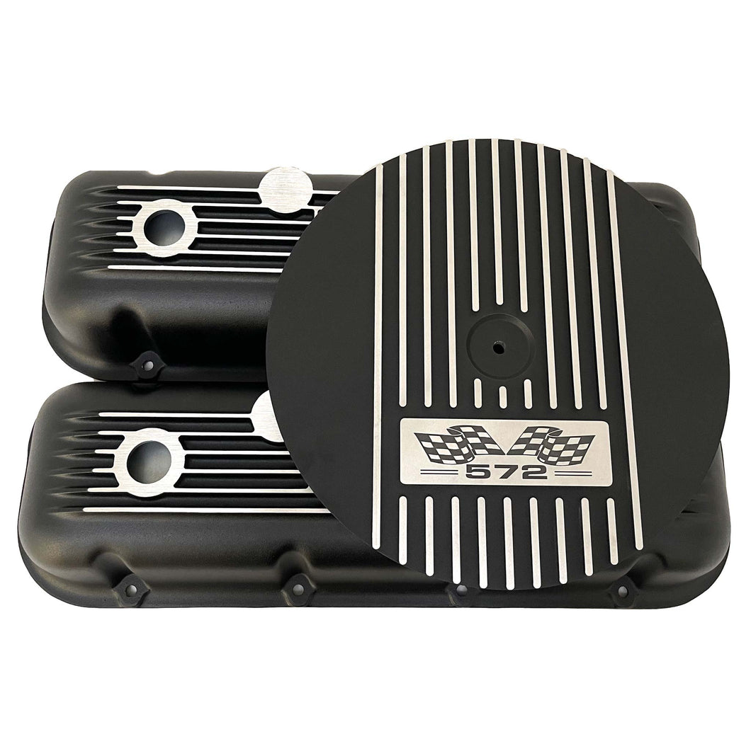 Big Block Chevy 572 Flag Logo Valve Covers & 13