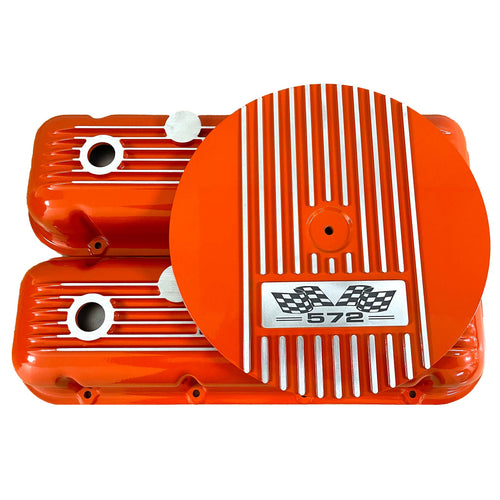 Big Block Chevy 572 Flag Logo Valve Covers & 13