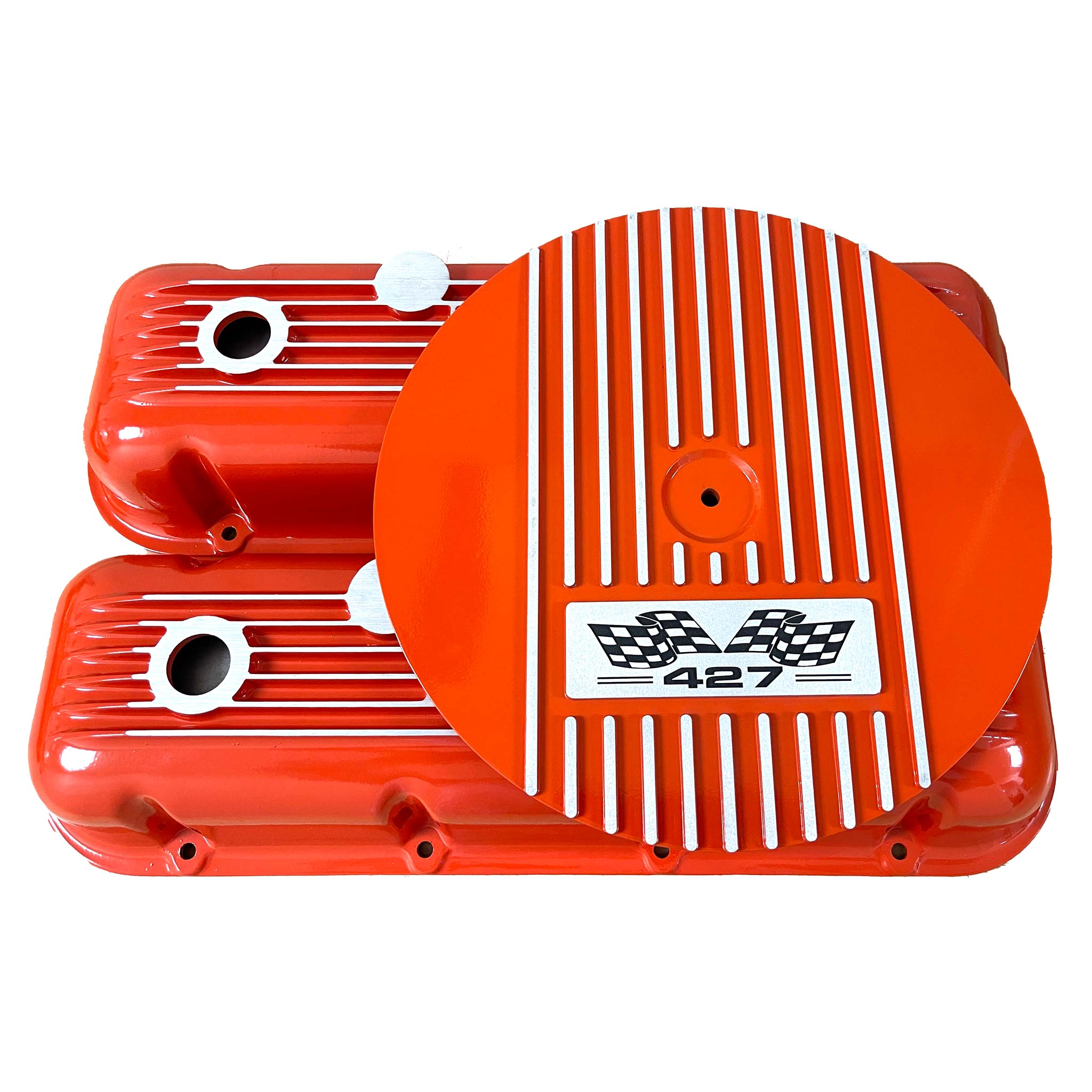 Big Block Chevy 427 Flag Logo Valve Covers & 13