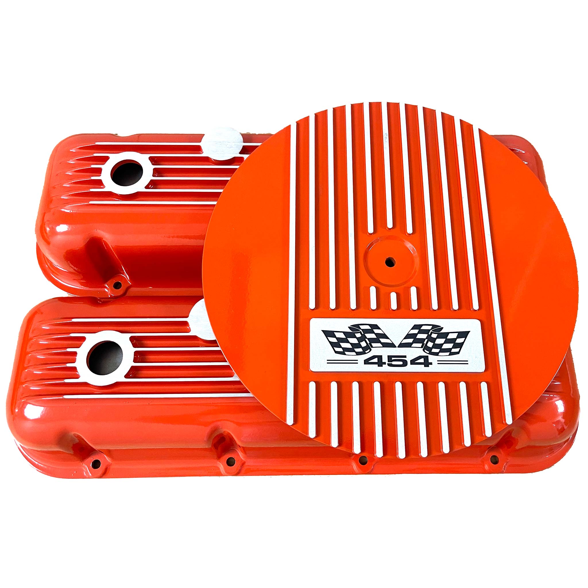 Big Block Chevy 454 Flag Logo Valve Covers & 14
