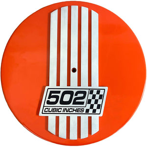 Big Block 502 Chevy 14" Air Cleaner Kit - Custom Engraved Billet Top - Orange